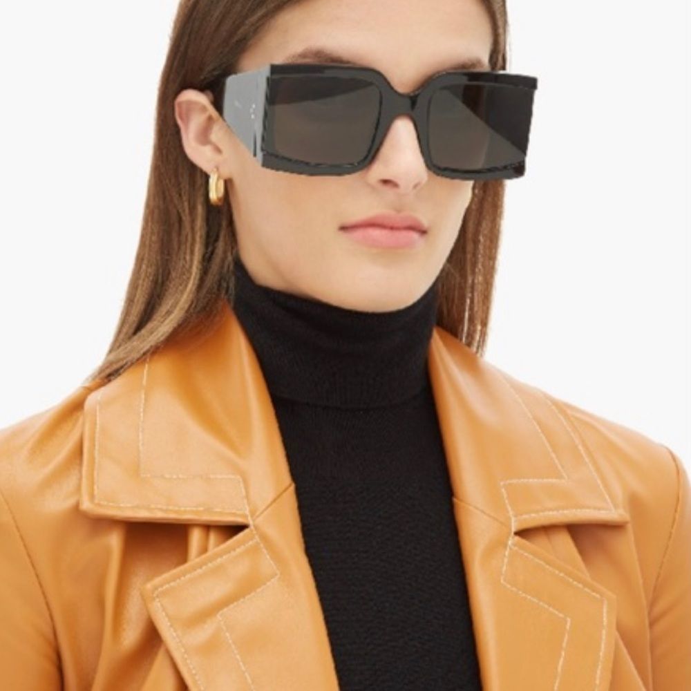 Celine Oversized Square Sunglasses 60mm Black - Picture 4 of 6